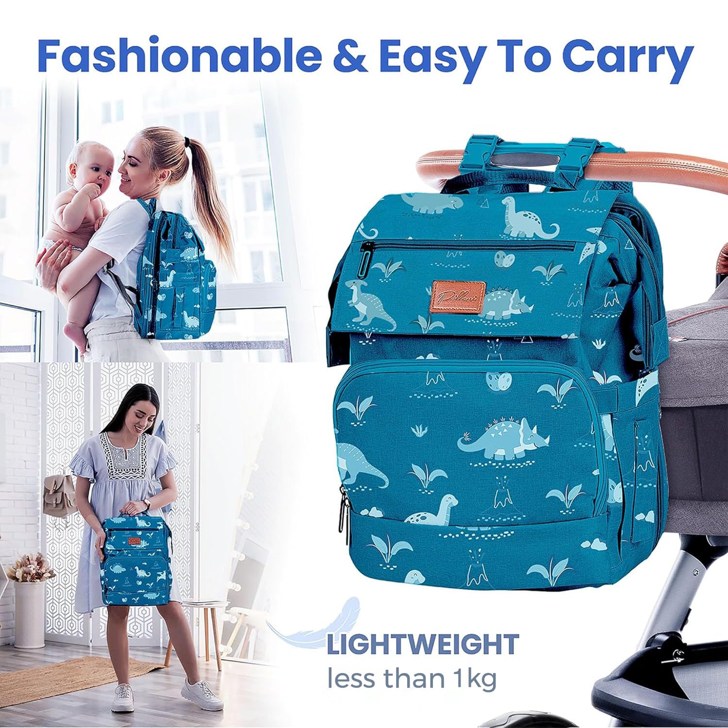 Pillani roomy compartment measures 17 by 12 by 9 inches for essentials.