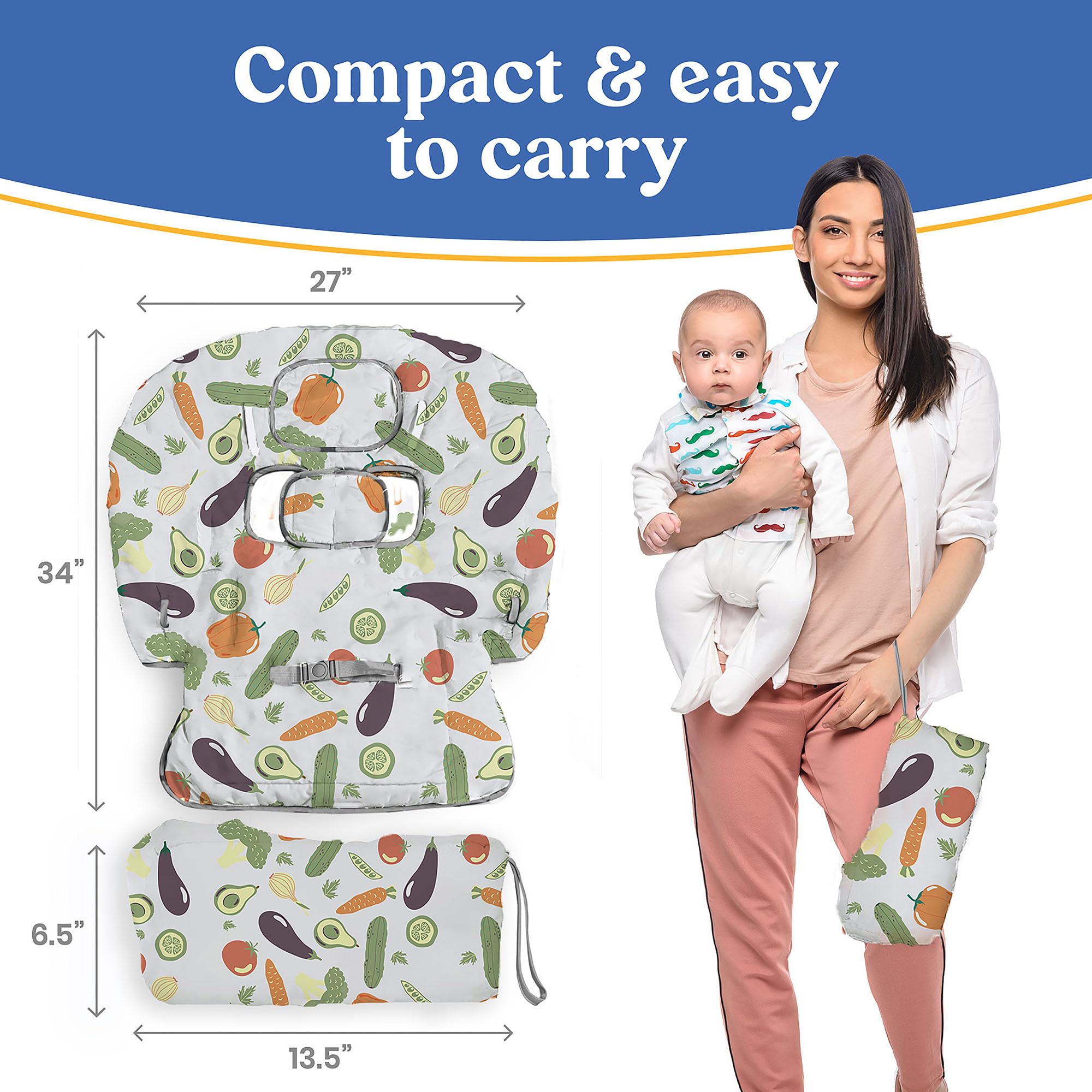 PILLANI shopping-cart-cover-pocket-accessories keeps snacks and toys handy during shopping.