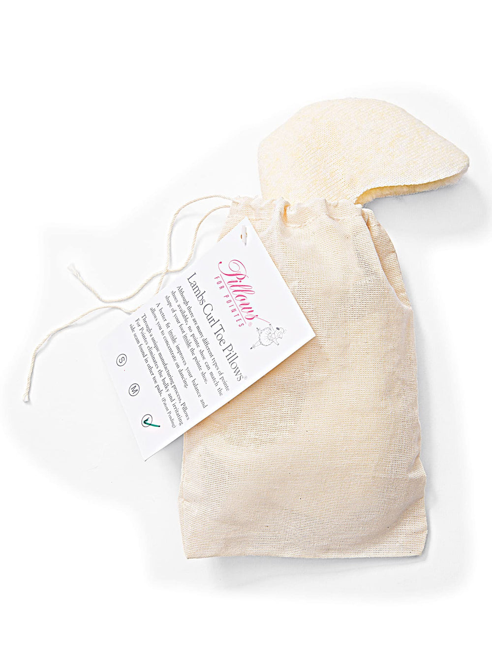 Pillows For Pointes Lambs Wool Pillow Soft Seam cream reduces bulk at seams.