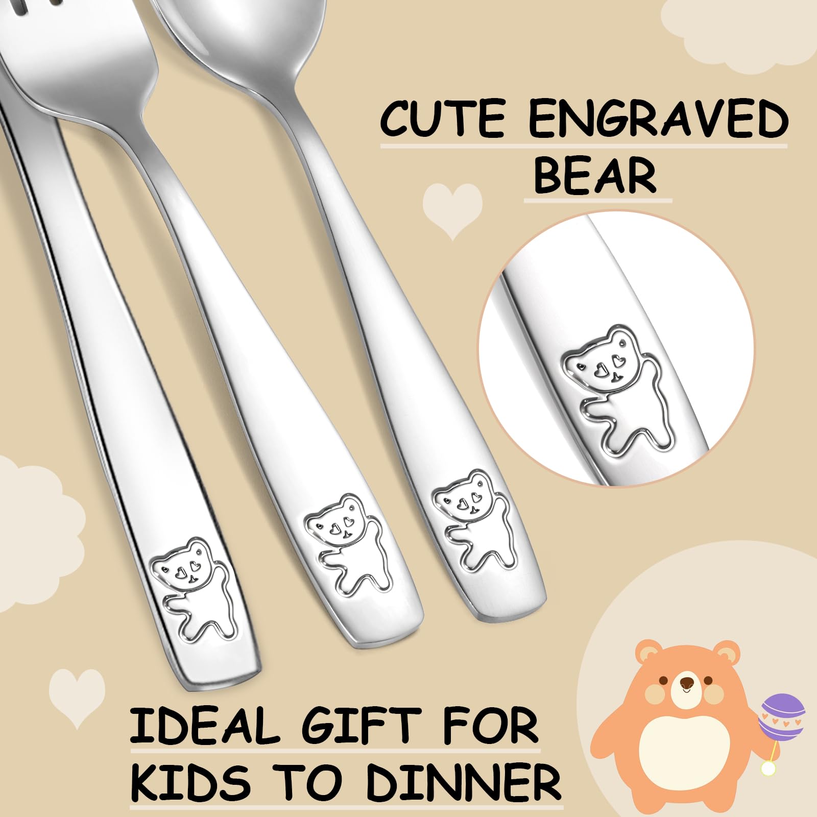 Pimoys 18/0 stainless steel construction ensures durability and safety for daily meals.