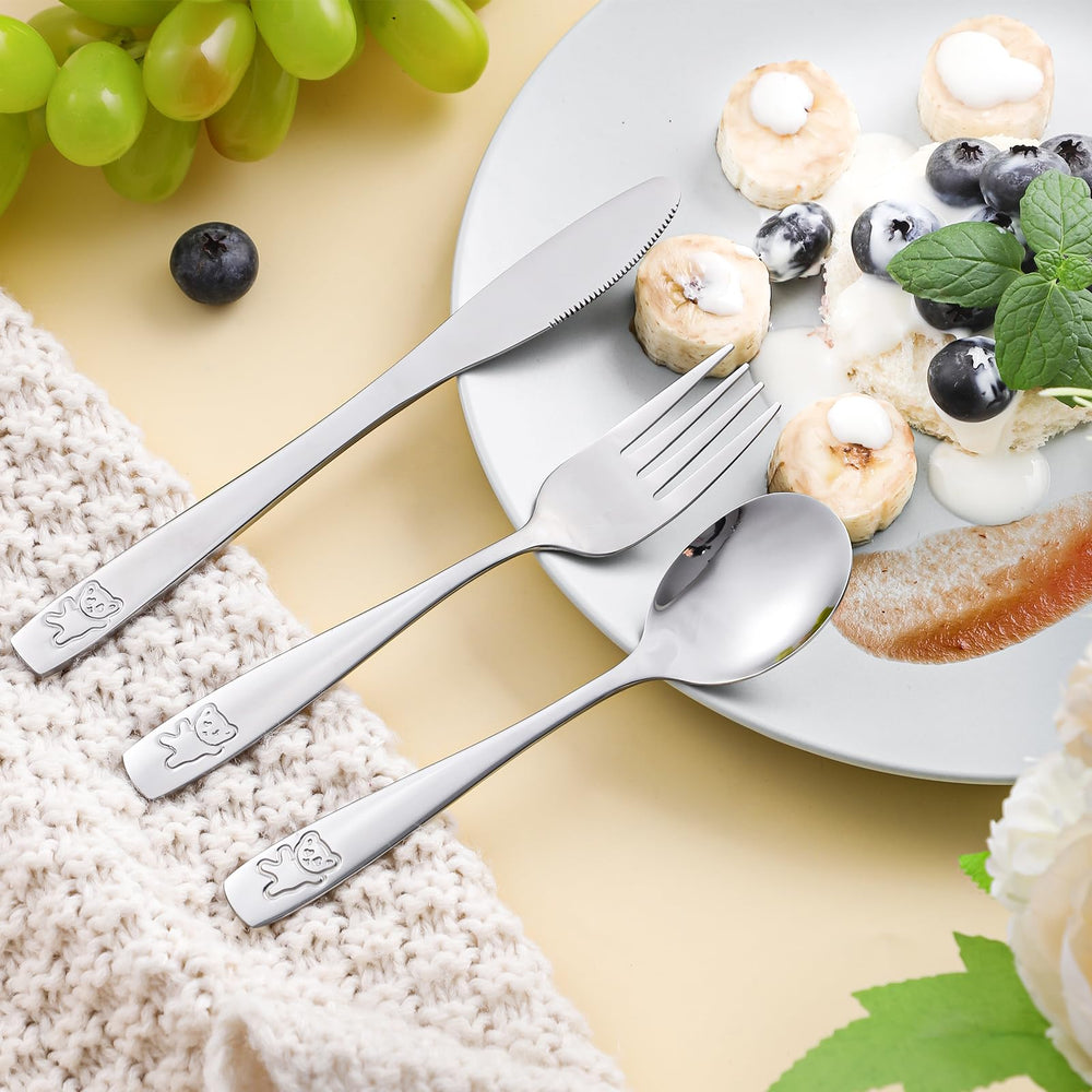 Pimoys 3-spoons, 3-forks, 3-knives kit covers daily meals.