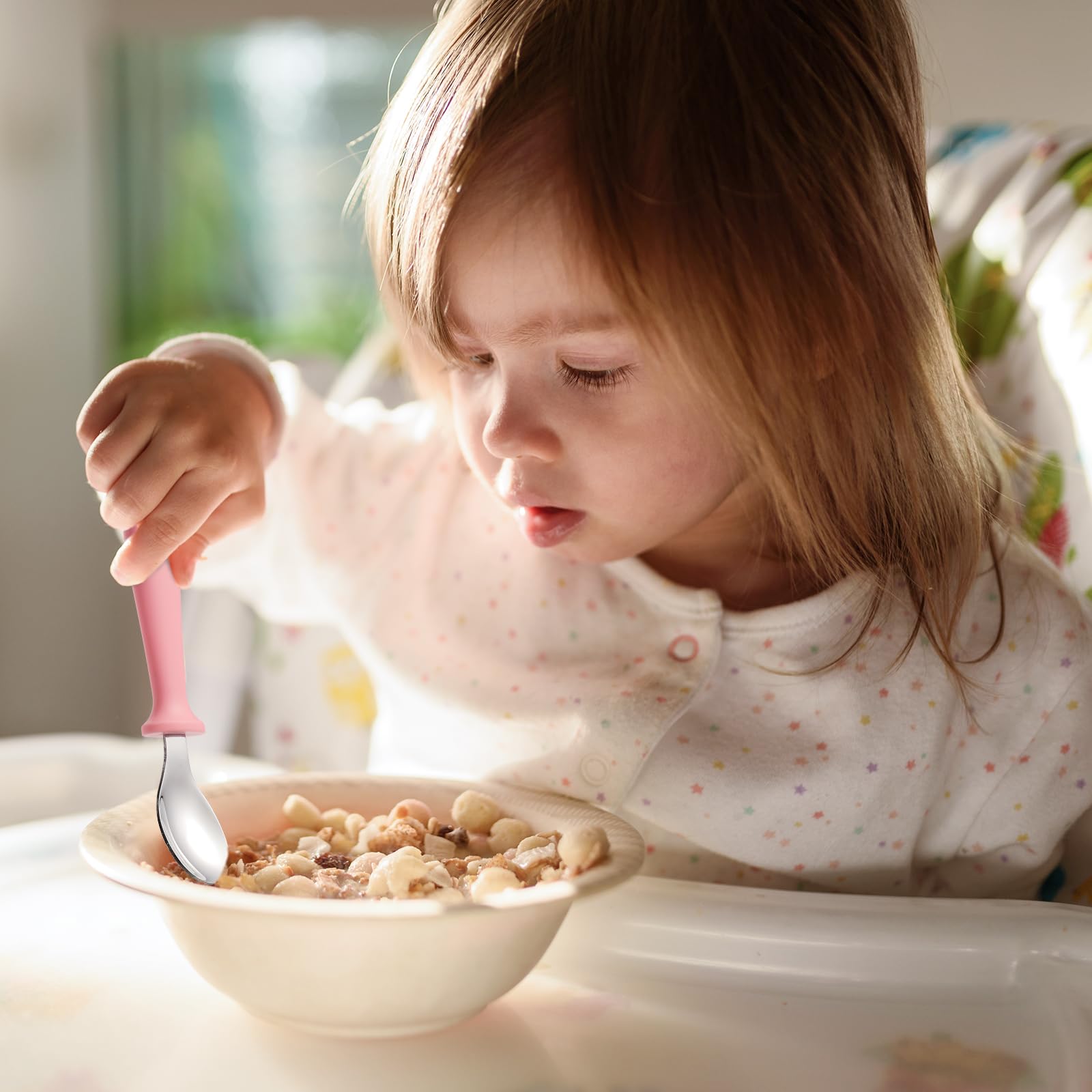 Pimoys dishwasher-safe kids utensils for quick cleanup after meals.