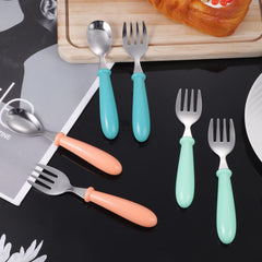Pimoys glass-green toddler utensils for colorful, kid-friendly mealtimes and travel.