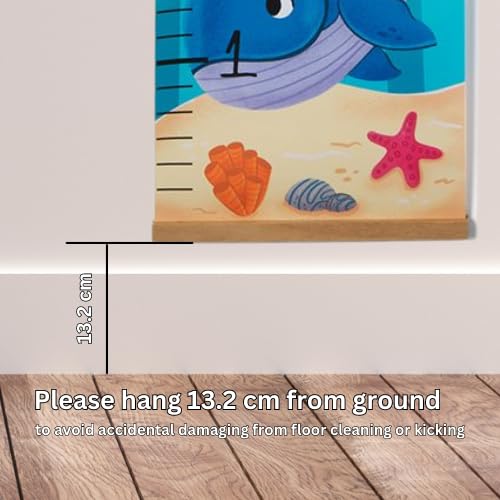 Pine & Palm growth chart bedroom with ocean theme decor.