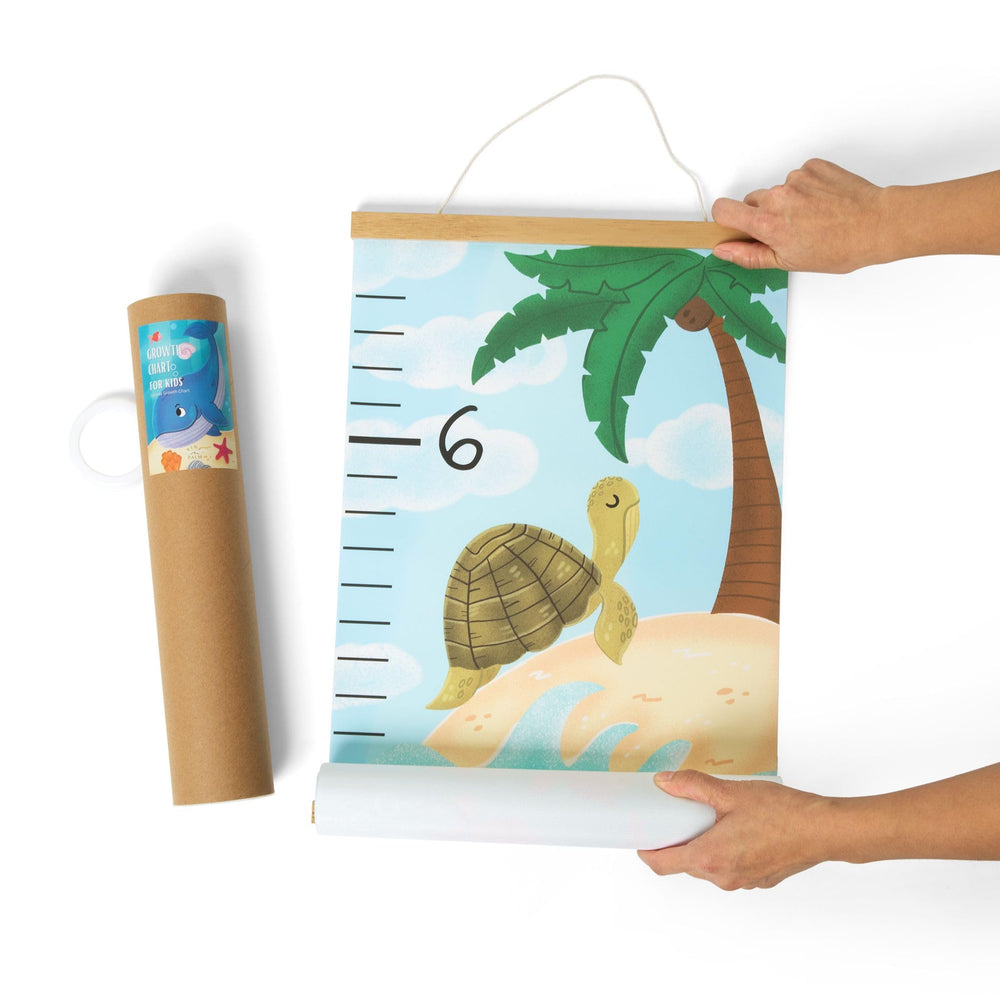 Pine & Palm growth chart canvas detail emphasizing sturdy material.