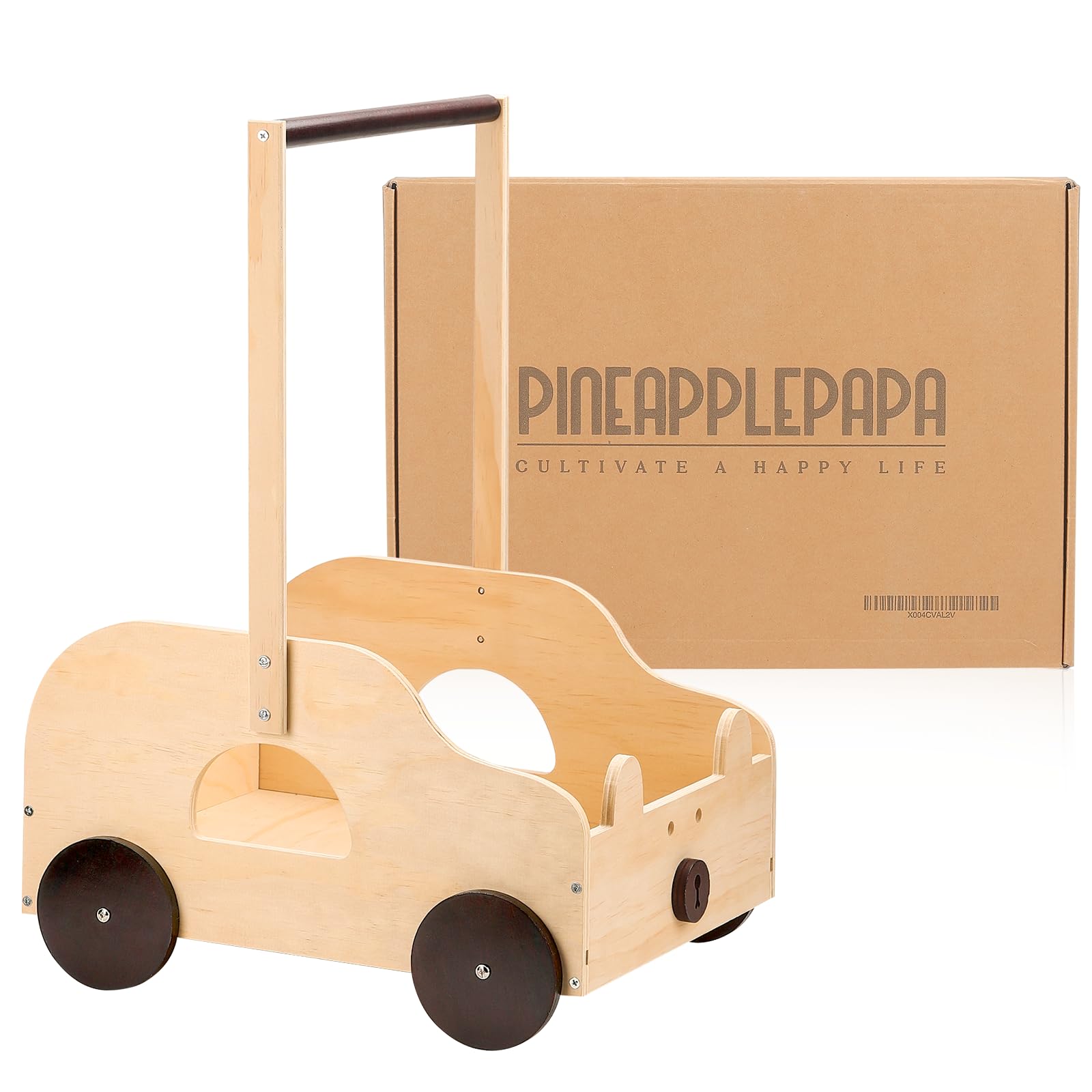 PineapplePapa baby shower gift idea display using the wooden crate