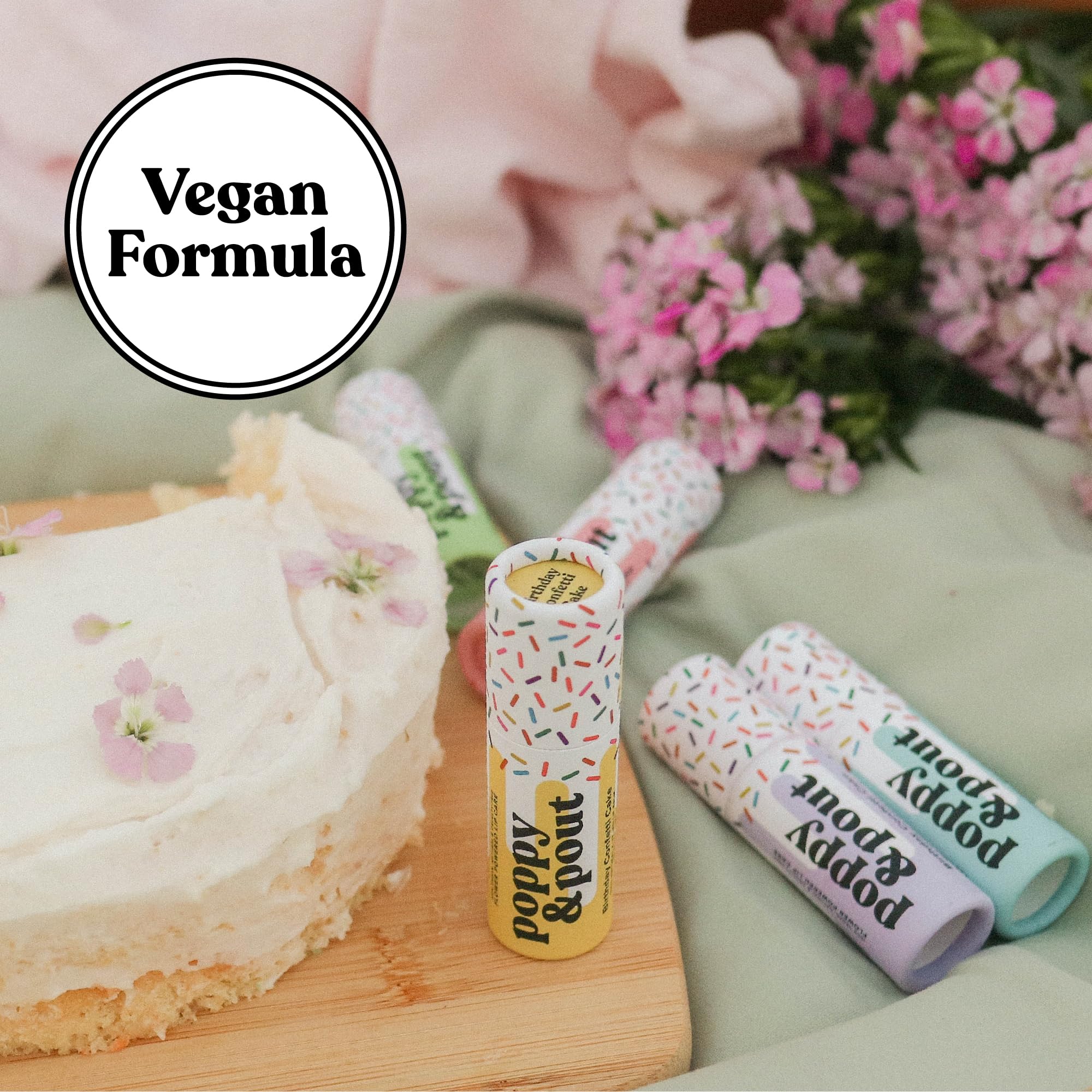 Poppy & Pout balm free from parabens, phthalates, petrolatum, and SLS.