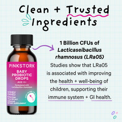 Pink Stork Baby Probiotic Drops 0.5 mL dosing is easy and consistent.