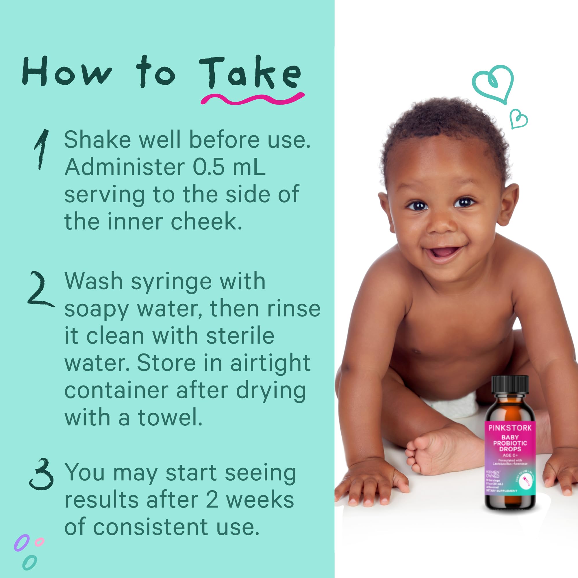 Pink Stork Baby Probiotic Drops are vegan and gluten-free for sensitive families.