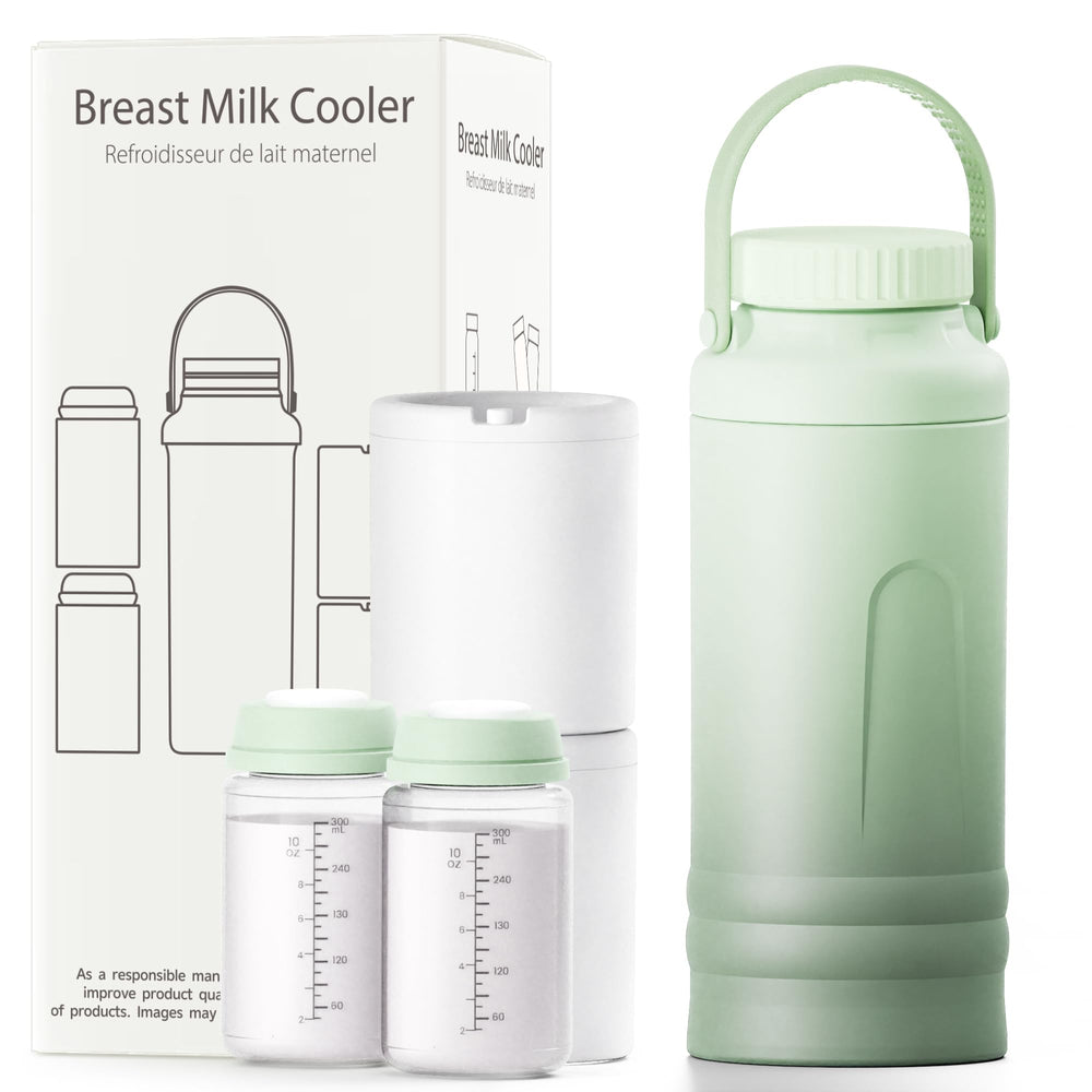 Pinkart breast milk cooler with 360° cooling system keeps milk fresh during outings.