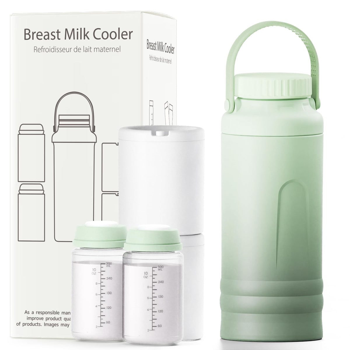 Pinkart breast milk cooler with 360° cooling system keeps milk fresh during outings.
