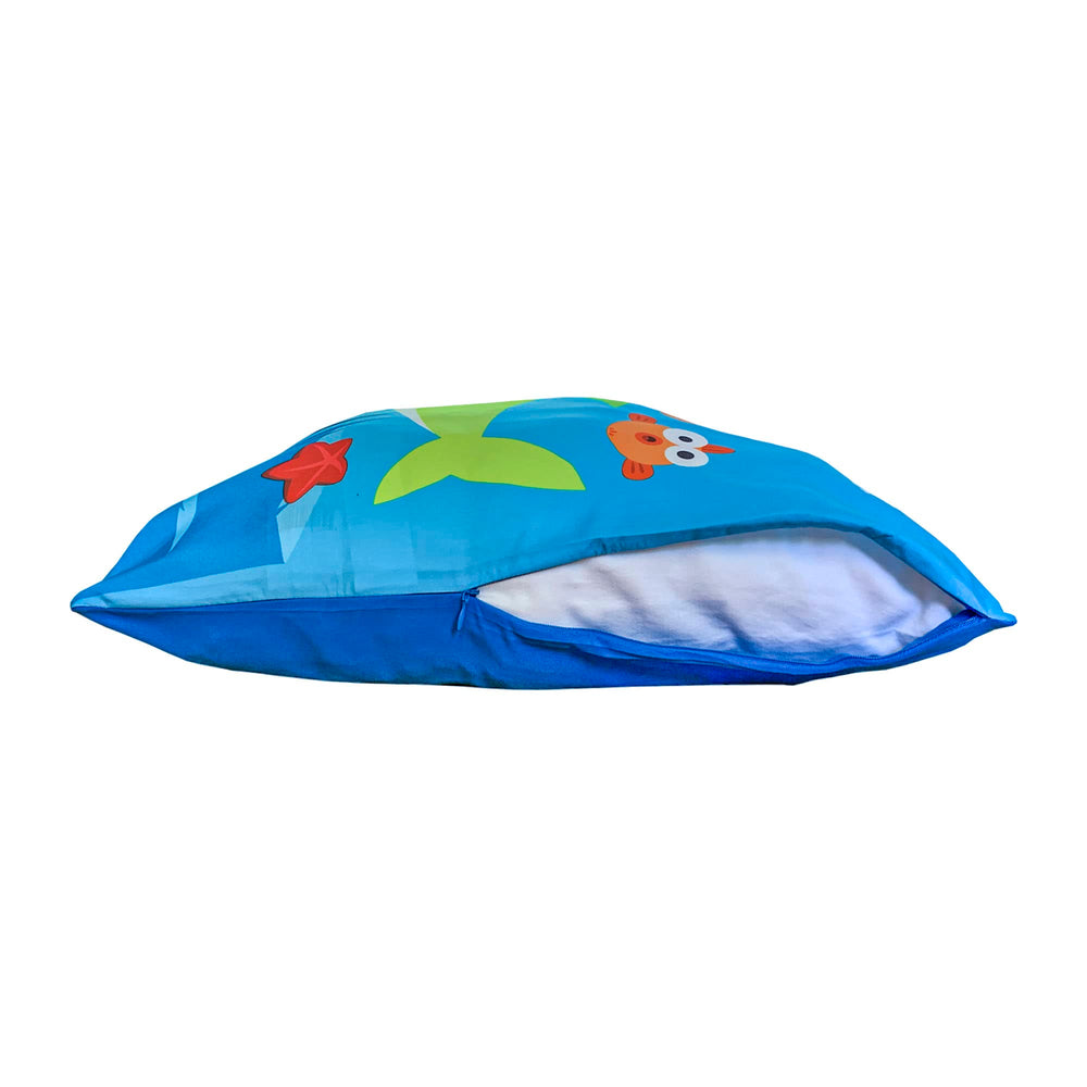 Pinkfong Baby Shark child-friendly pillow cover ideal for naps and reading.