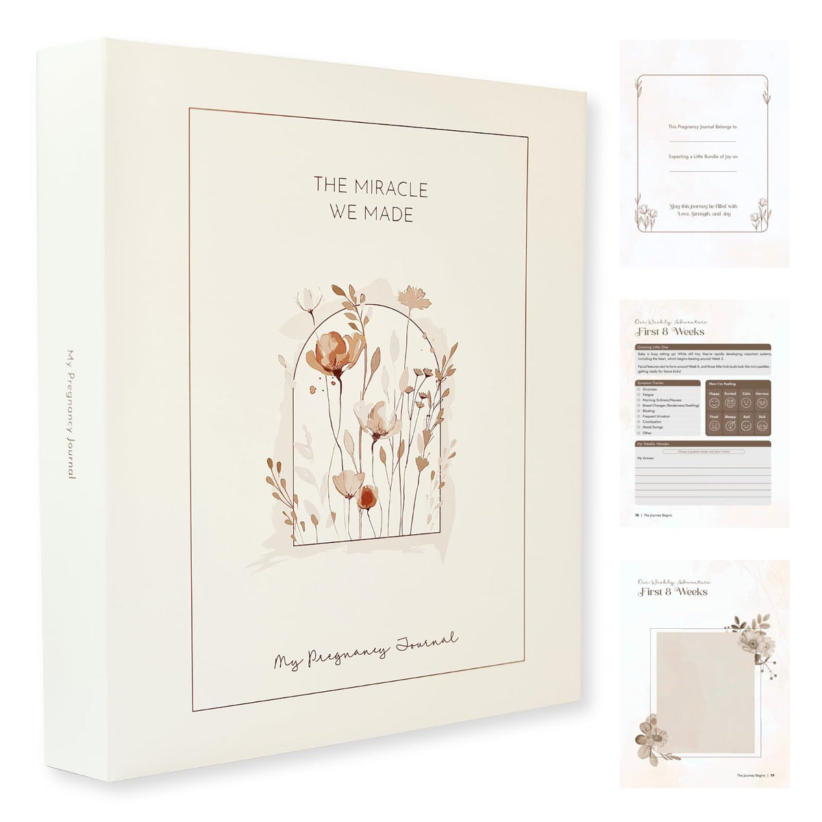 Pinkify It pregnancy journal cover emphasizes memory-keeping with stylish design.