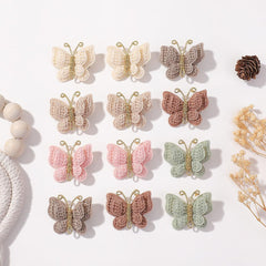 Pinkoriart butterfly hair clip gray beige, vivid design for outfits.