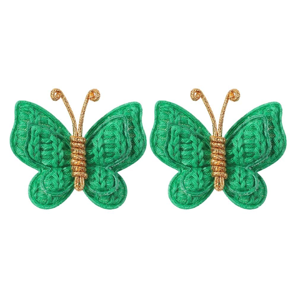 Pinkoriart butterfly hair clip green, lightweight 2g for gentle everyday wear