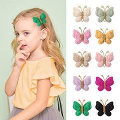 Pinkoriart butterfly hair clip green demonstrates secure crocodile grip for hair