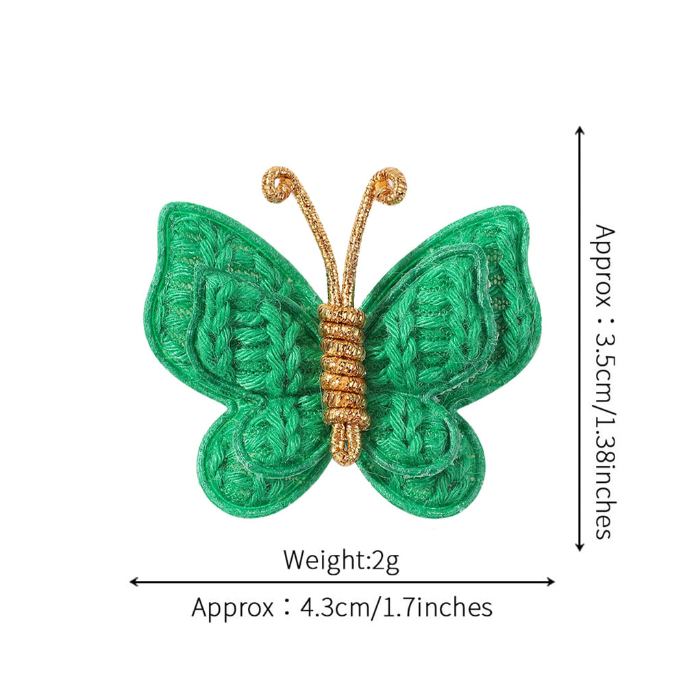 Pinkoriart butterfly hair clip green handmade craftsmanship for durable baby accessories