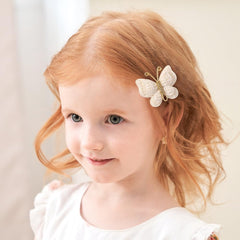 Pinkoriart handmade butterfly clip beige set adds charming color to outfits