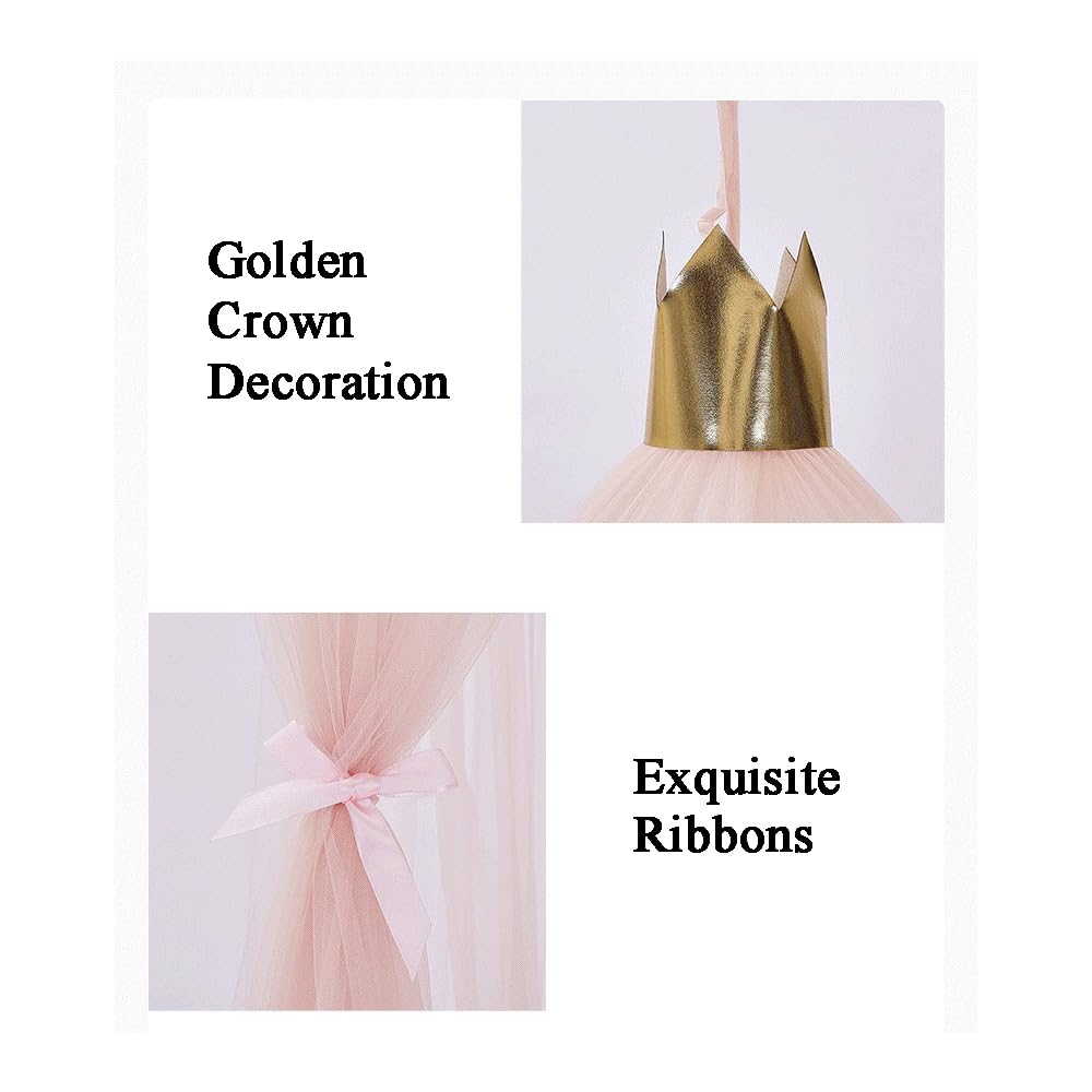 Pinkrin crib canopy showcases versatile design for crib or bed use.