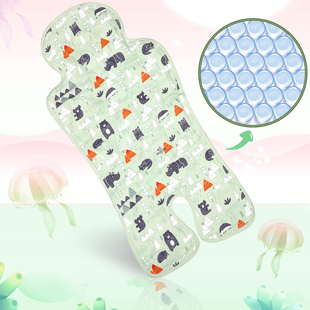 Pinkunn forest cooling pads used in a stroller for a comfortable ride.