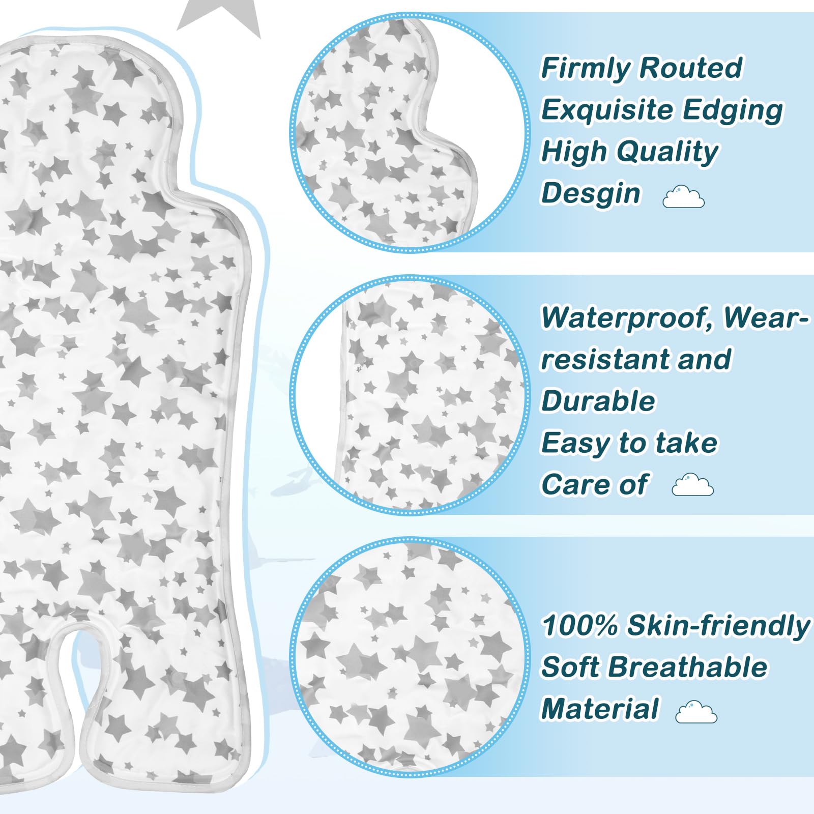 Pinkunn Gel Car Seat Cooling Pad fits most car seats and strollers.