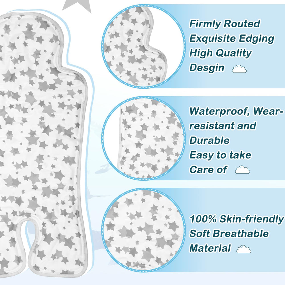 Pinkunn Gel Car Seat Cooling Pad fits most car seats and strollers.