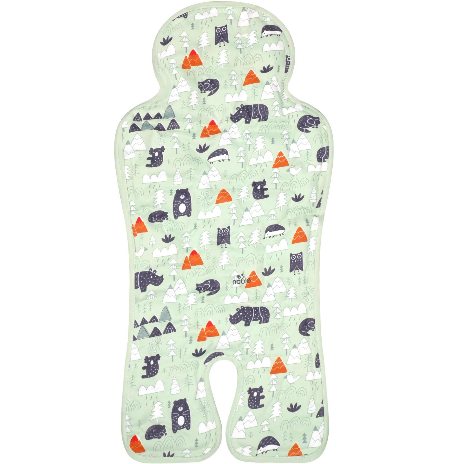 Pinkunn gel car seat cooling pad forest green on stroller provides cooling comfort.