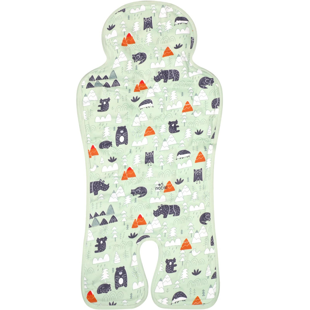 Pinkunn gel car seat cooling pad forest green on stroller provides cooling comfort.