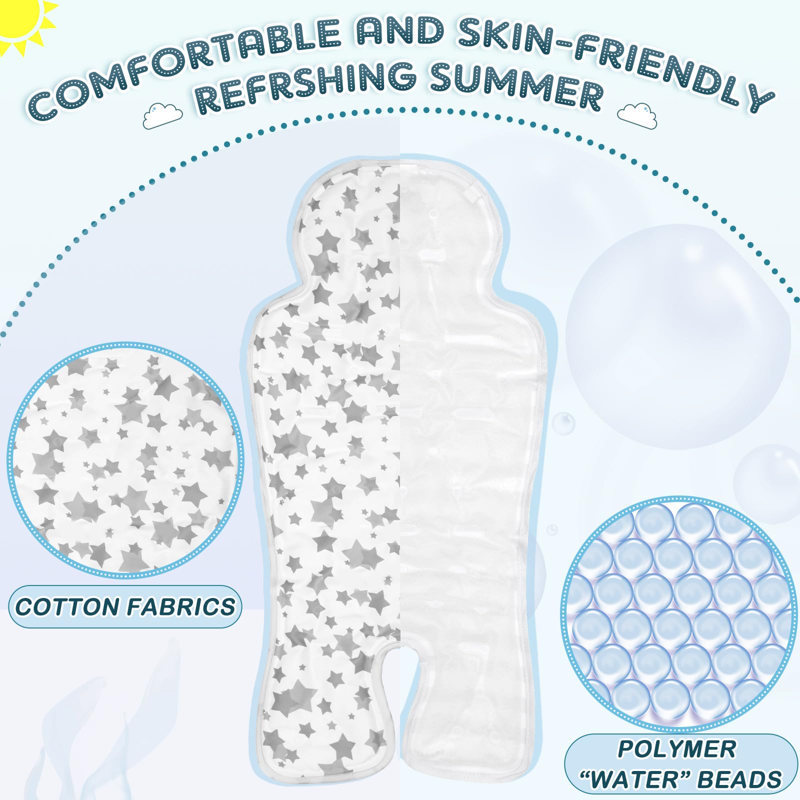 Pinkunn Gel Car Seat Cooling Pad fridge-cool option for extra chill.