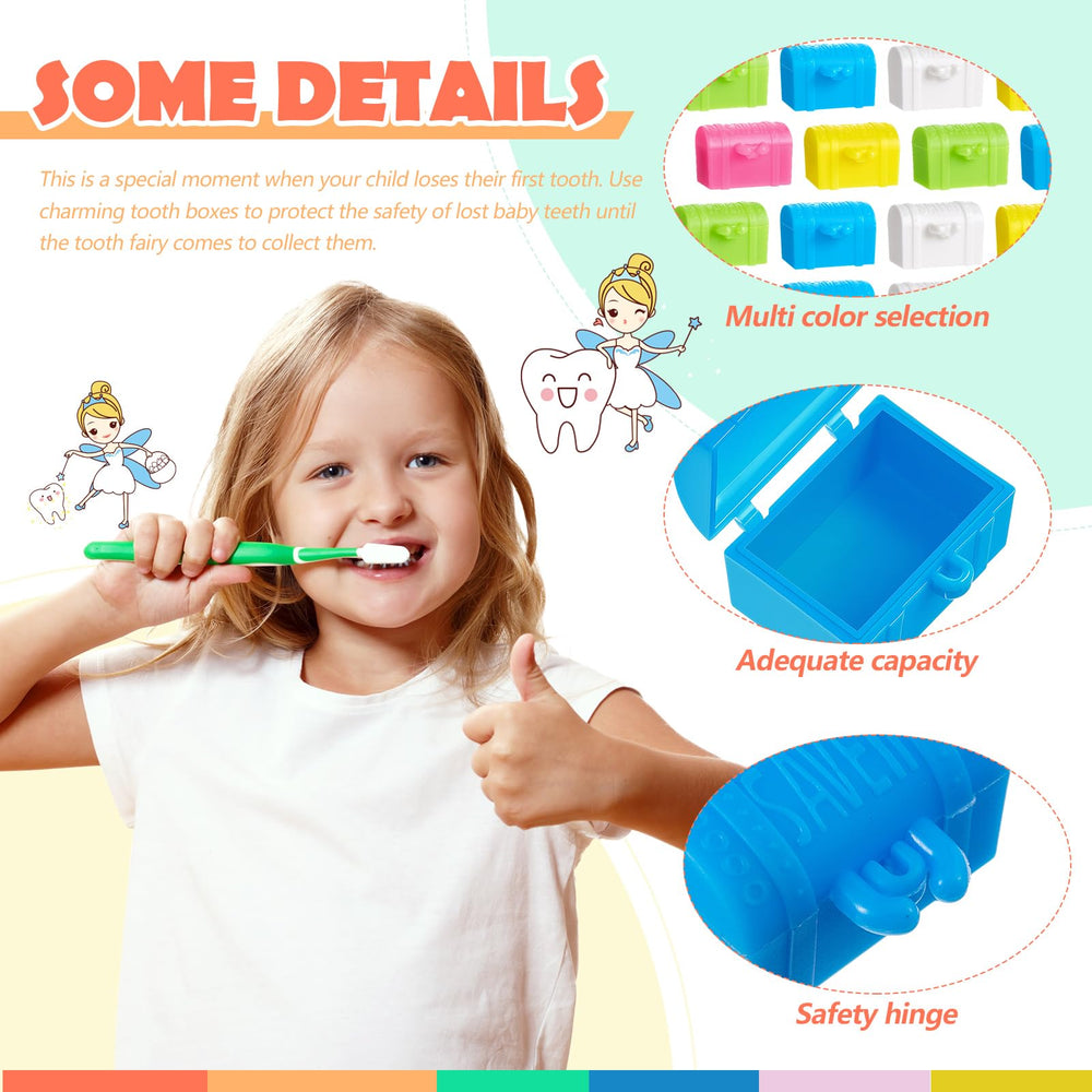 Pinkunn hinged-lid tooth box secures teeth with a snap-tight lid.