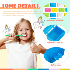 Pinkunn hinged-lid tooth box secures teeth with a snap-tight lid.