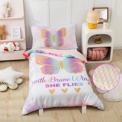PINNKKU toddler bedding set butterfly pattern top view for cozy nights