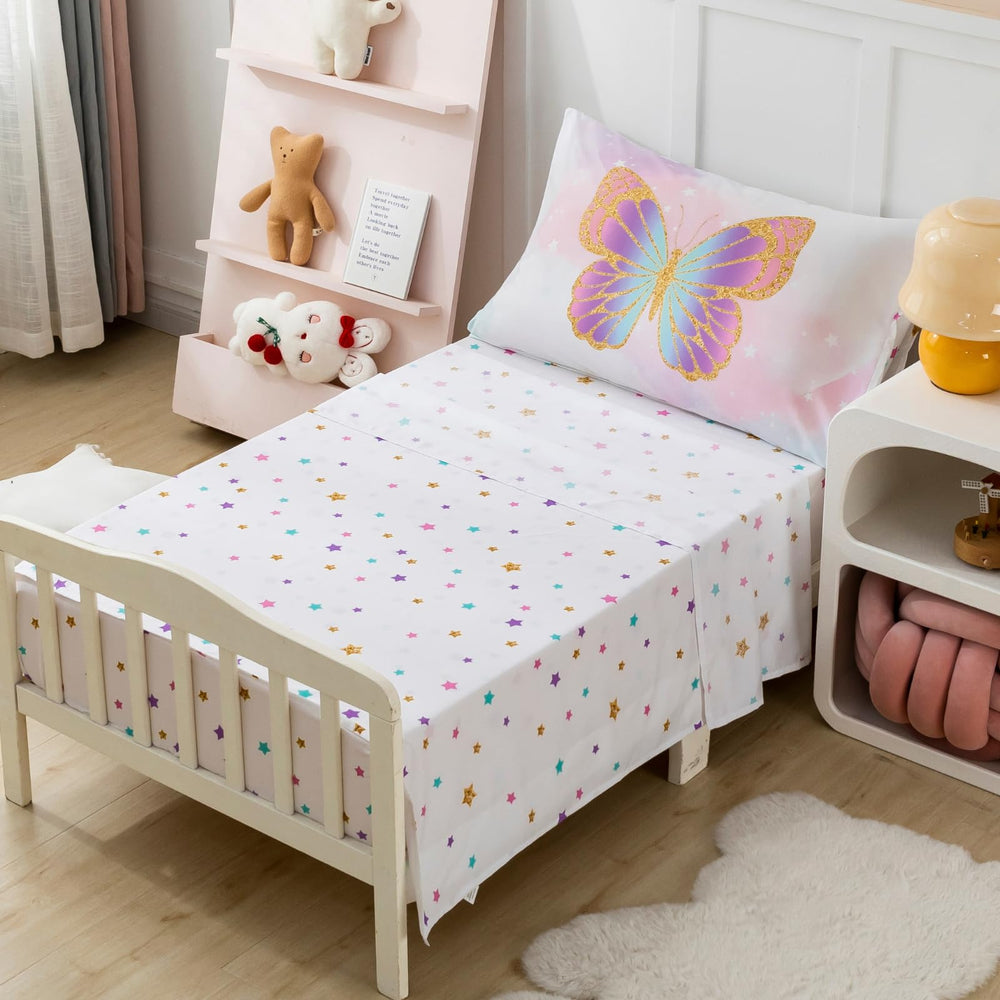 PINNKKU toddler bedding comforter with minky plush lightweight warmth