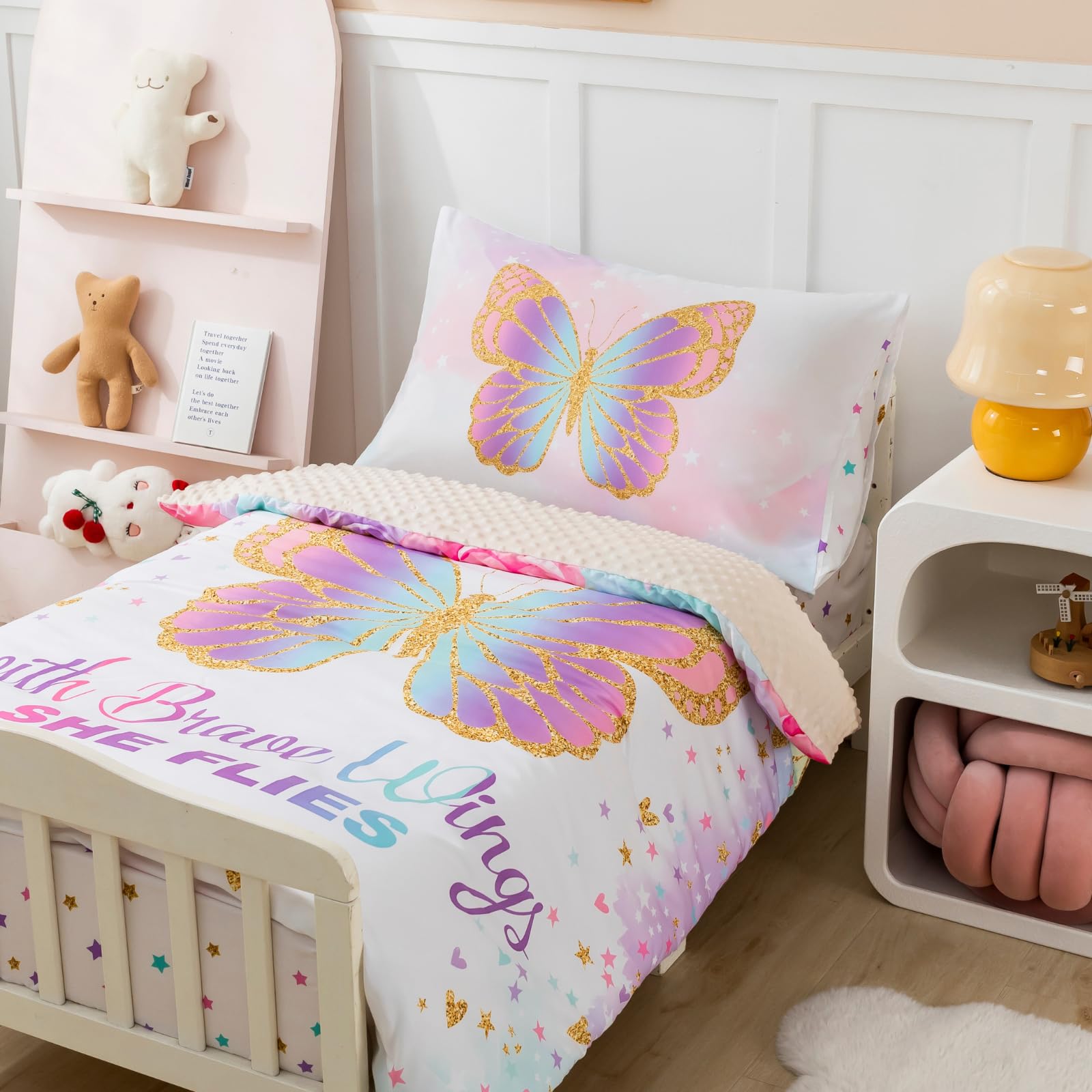 PINNKKU toddler bedding flat sheet soft microfiber easy care