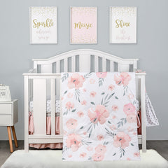 PINNKKU floral crib sheet shown for soft microfiber sleep advantages.
