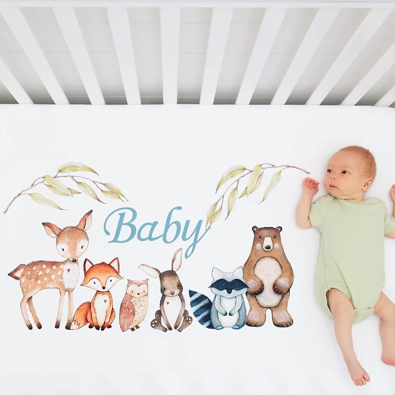 Pinnkku woodland animals quilt close-up highlights detailed stitching for nursery decor