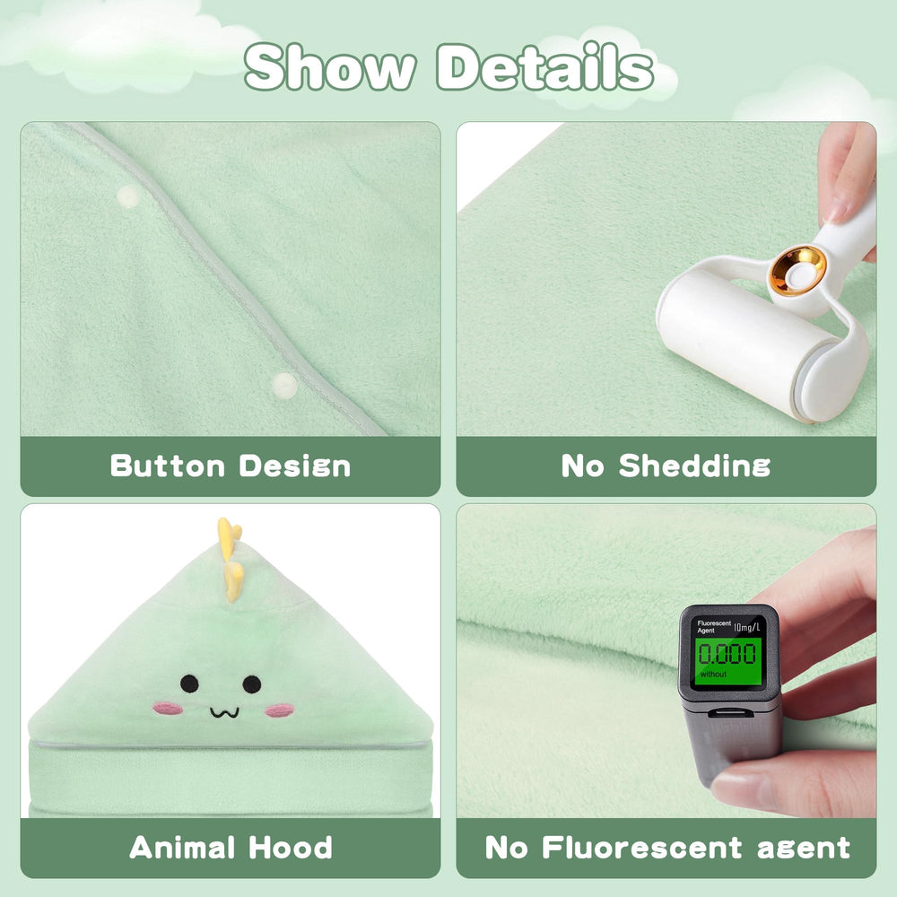 PINNORY towel with secure snaps keeps kids snug after baths.
