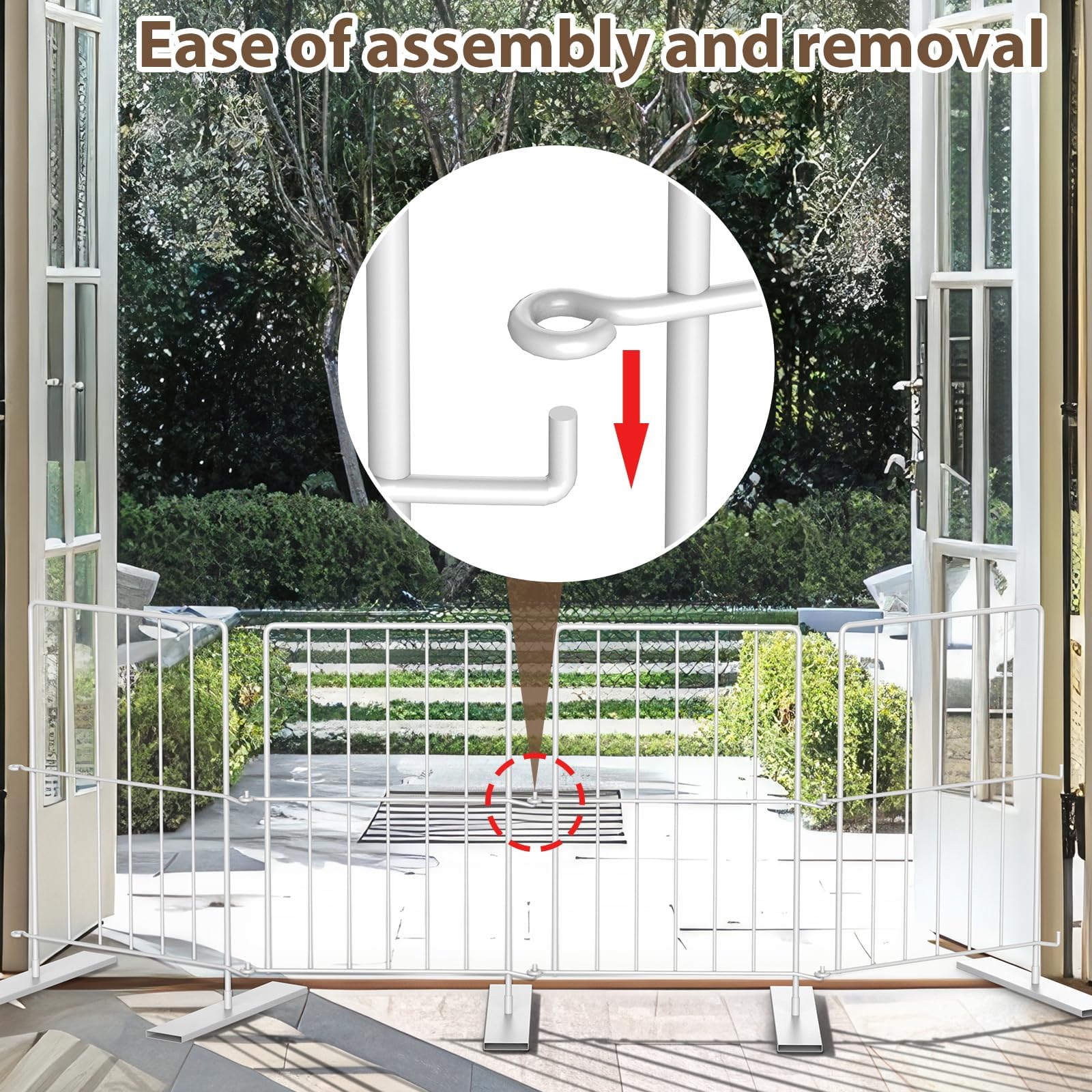 PINPON indoor outdoor pet gate guarding stairs and thresholds