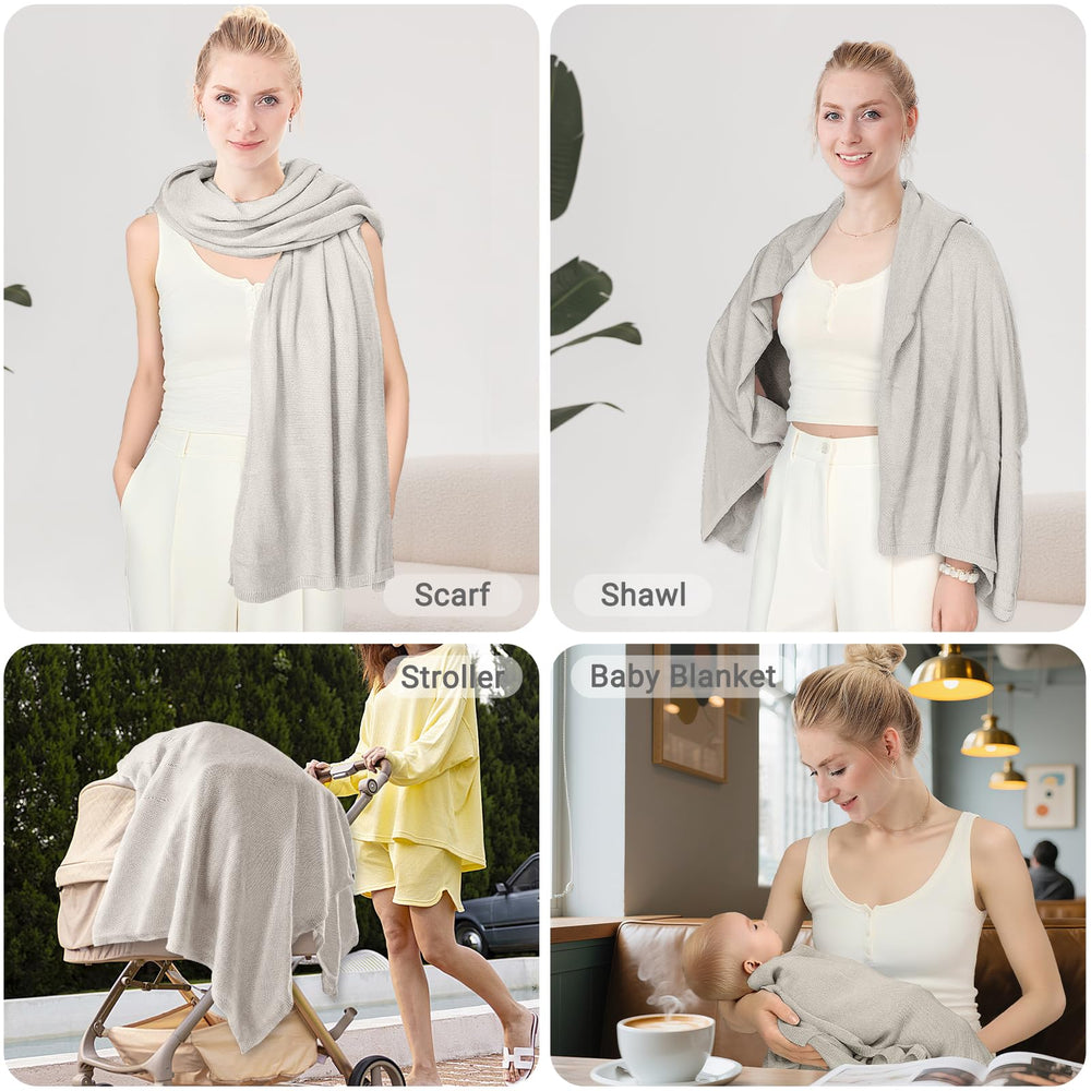 Pinuotu nursing cover with included laundry bag for easy care.