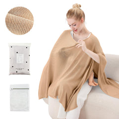 Pinuotu nursing cover open-knit Lyocell fabric shows breathable comfort for mom.