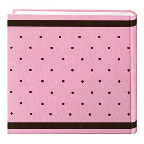 Pioneer Baby Dot fabric interior page pocket holds 4x6 photos neatly for easy viewing.
