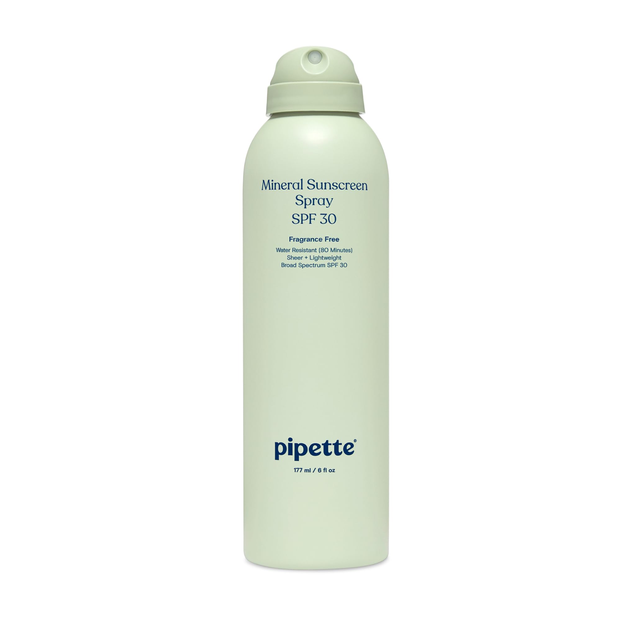 Pipette Baby Mineral Sunscreen Spray bottle for easy protection on the go.