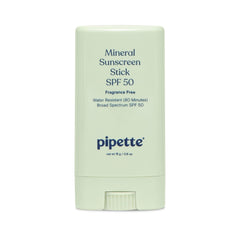 Pipette baby sunscreen stick front view showing mineral SPF 50 protection for delicate skin.