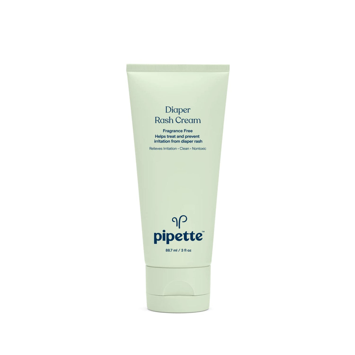 Pipette Diaper Rash Cream bottle fragrance-free for sensitive skin and barrier protection.