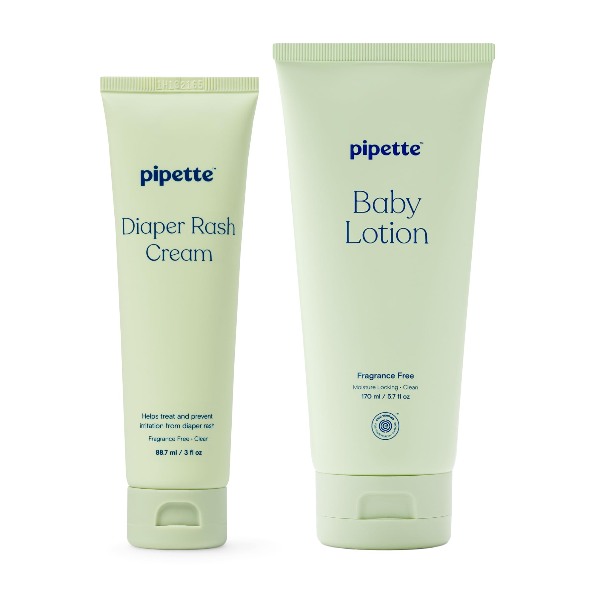 Pipette fragrance-free baby lotion bottle showing lightweight hydration for delicate skin