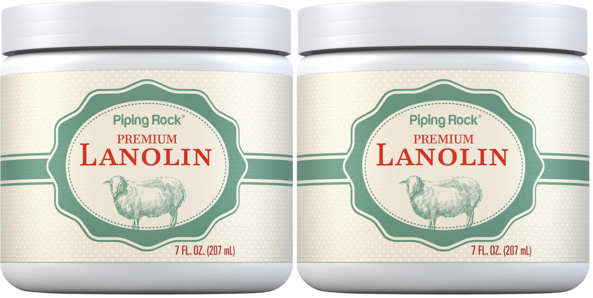Piping Rock Lanolin Nipple Cream 7oz jar front for daily hydrating skin care