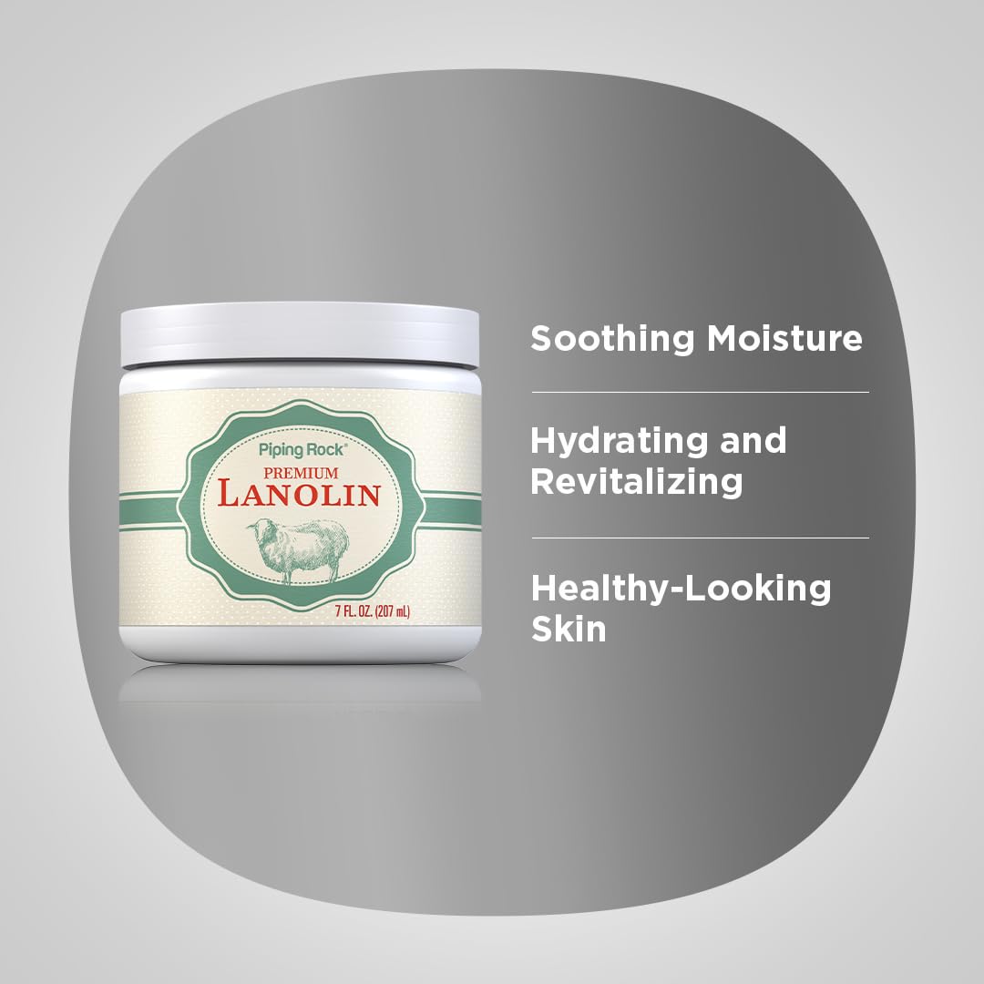 Piping Rock Lanolin Nipple Cream jar back with usage directions