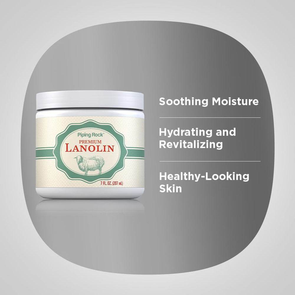 Piping Rock Lanolin Nipple Cream jar back with usage directions