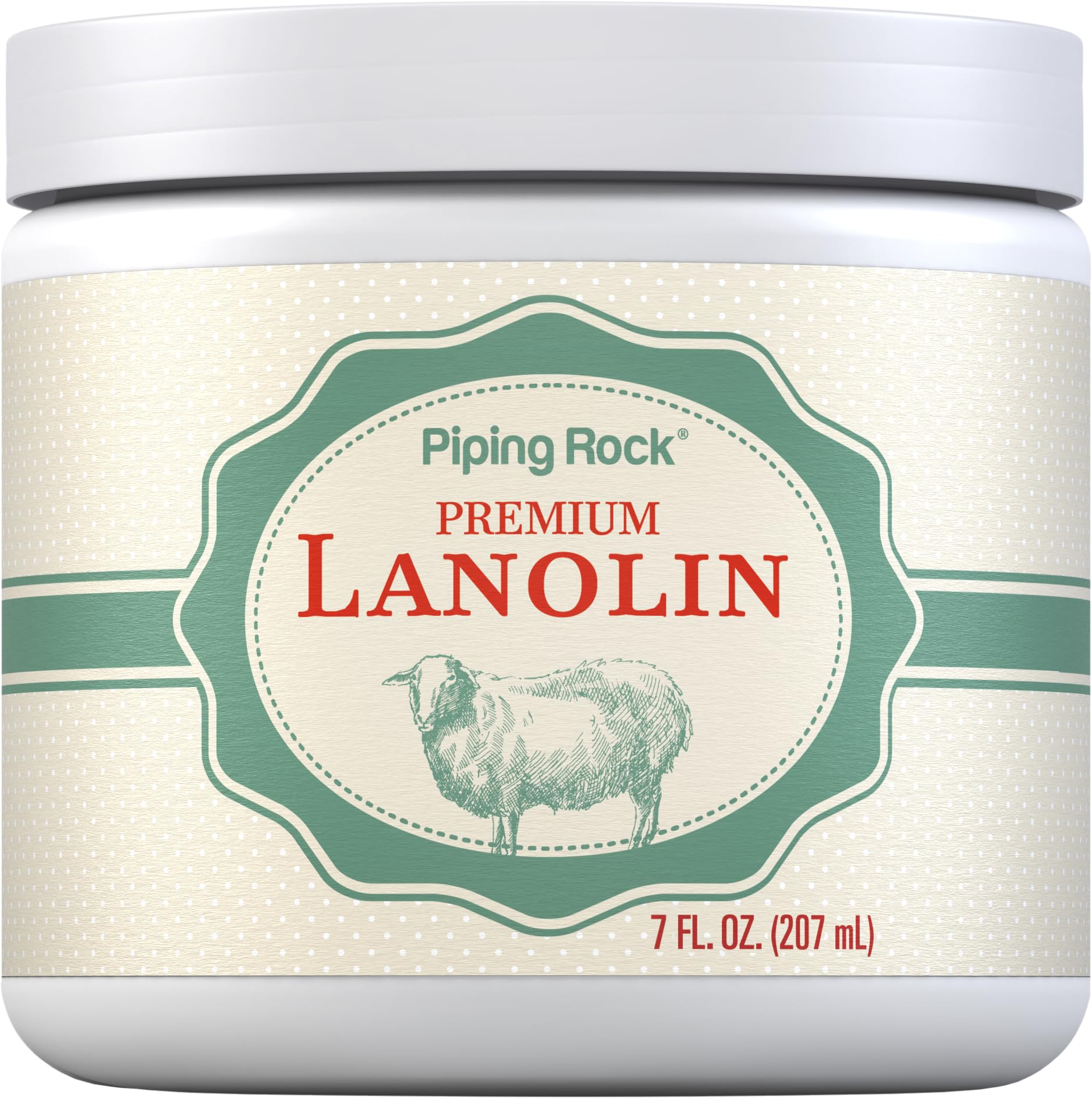 Piping Rock Lanolin Nipple Cream jar closeup showing creamy soothing moisture