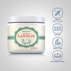 Piping Rock Lanolin Nipple Cream texture swatch demonstrating rich hydration and spreadability